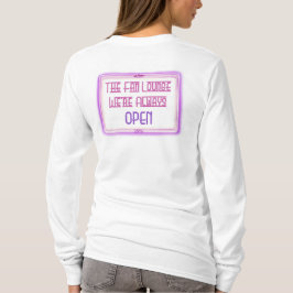 T-shirt Blanc du L/S des femmes le rose de logo de salon