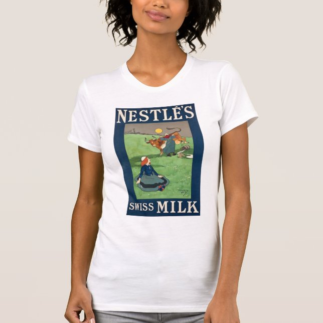 T-shirt Blanc du lait W suisse de Nestle (Devant)