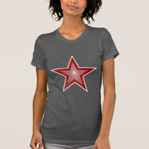 T-shirt blanc étoile rouge gris