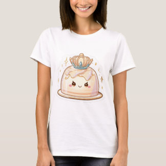 T-shirt blanc graphique avec un dessert royal mign