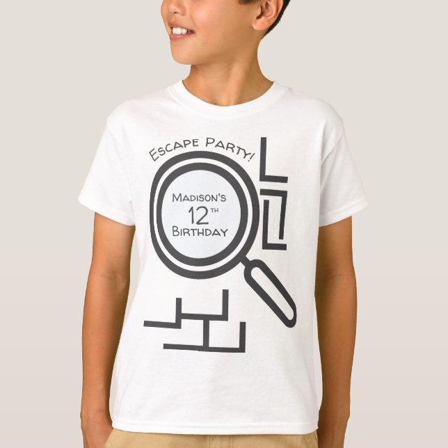 T-shirt blanc Gris Gris pour la fête Maze Room Esc (Devant)
