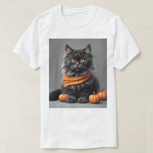 T-Shirt blanc Halloween Gray Fluffy Personnalisé
