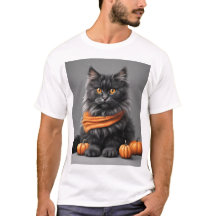 T-Shirt blanc Halloween Gray Fluffy Personnalisé