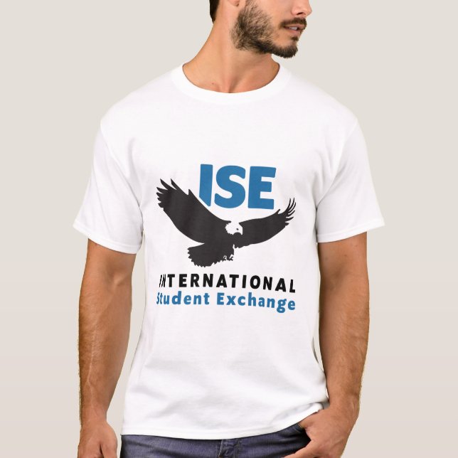 T-shirt blanc homme avec logo Carré ISE (Devant)