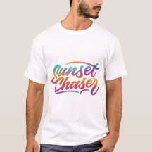 T-Shirt blanc homme Chaser Coucher de soleil
