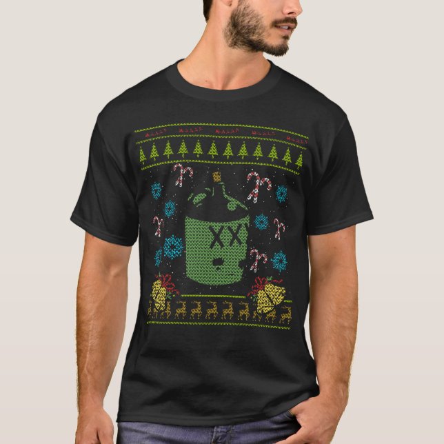 T-shirt Blanc laid de plouc de chandail de Noël de (Devant)