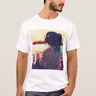 T-shirt blanc Lofi-Girl