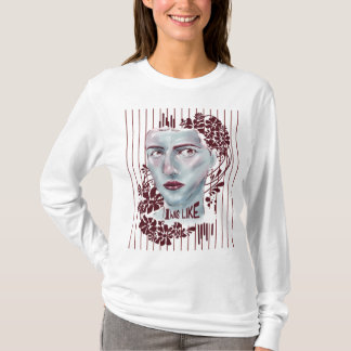 T-Shirt Blanc Long Manche J'Étais Comme Écrasé