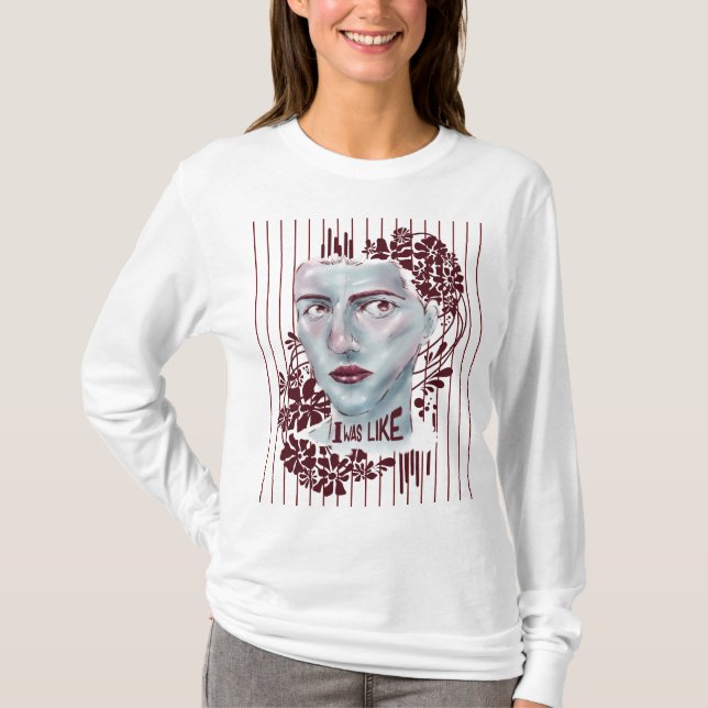 T-Shirt Blanc Long Manche J'Étais Comme Écrasé (Devant)