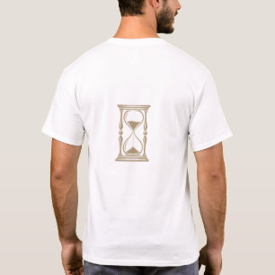 T-Shirt Blanc Minimaliste Lion Sablier