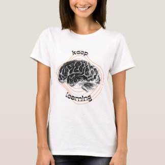 T-shirt blanc motivationnel 'Continuez à apprendre