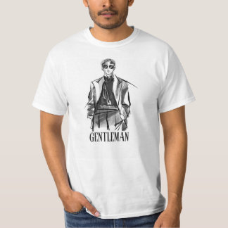 T-Shirt blanc noir illustré pinceau