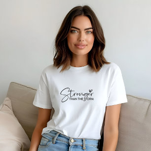T-shirt Blanc plus fort que la femme de la tempête