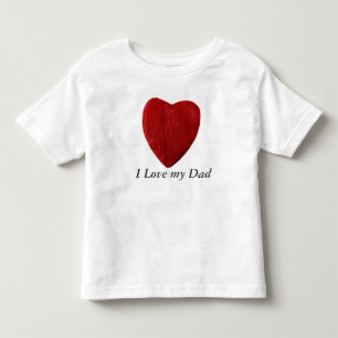 T-shirt blanc pour enfants I Love my Papa avec coe