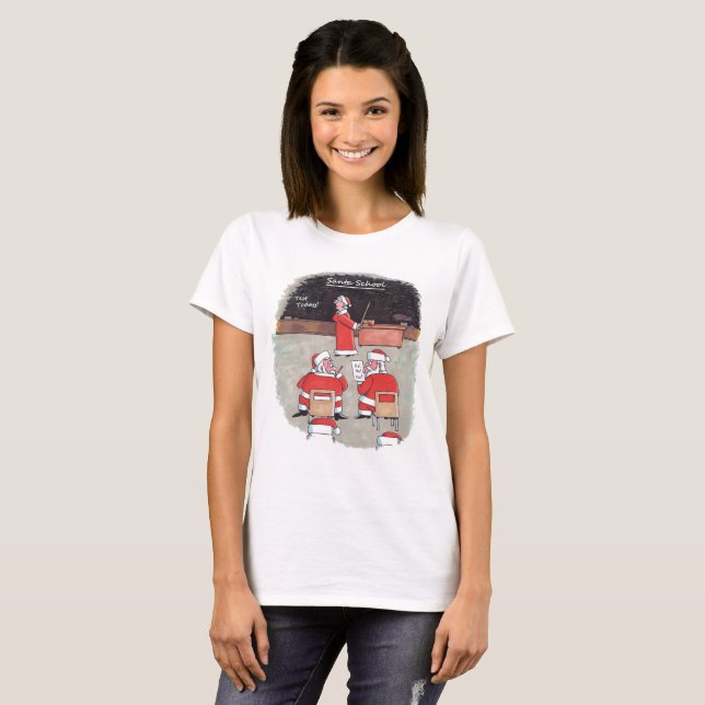 T-shirt blanc pour femmes père Noël Test (Devant entier)