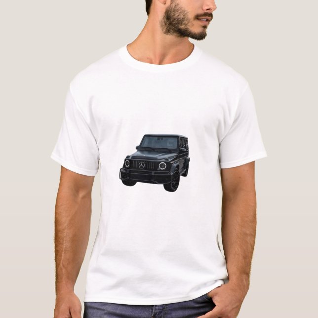 T-shirt blanc pour homme avec imprimé de voiture d (Devant)