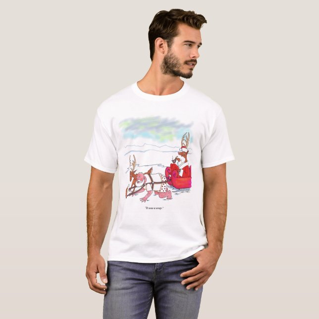T-shirt blanc pour hommes du Coup de Père Noël (Devant entier)