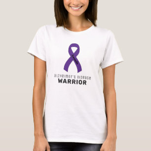 T-shirt blanc pour le ruban de la maladie d'Alzhei