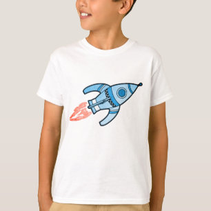 T-shirt blanc pour les garçons de l'espace fusée b