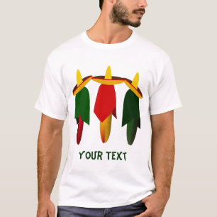 T-shirt blanc pour les trois poivrons chauds Amigo