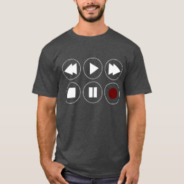 T-shirt blanc Rewind Play Fast Foward Tech Icons