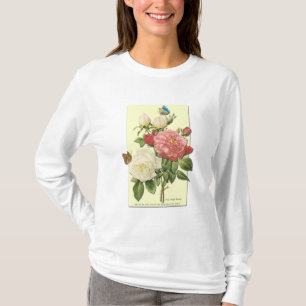T-shirt Blanc rose Vintage Roses botaniques