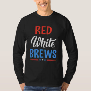 T-shirt Blanc Rouge Et Bris 4 juillet Bière Artisanale