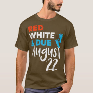 T-shirt Blanc rouge et échéance août 2022 Grossesse