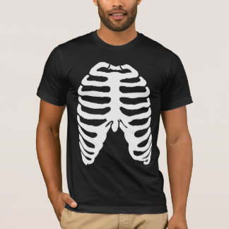 T-shirt Blanc squelettique humain de cage thoracique