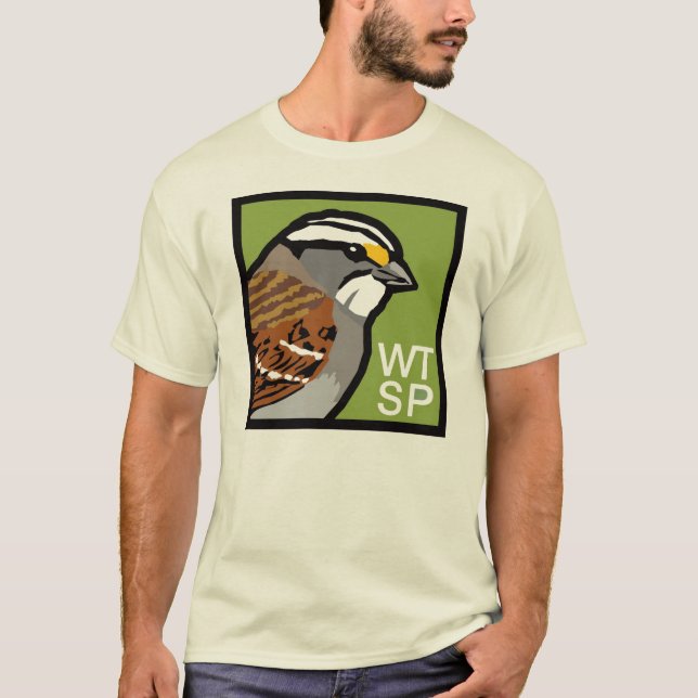 T-shirt Blanc-throated de moineau (Devant)