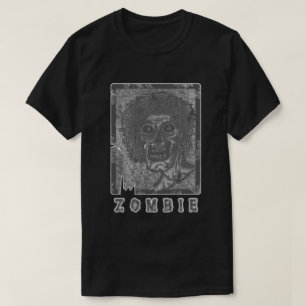 T-shirt Blanc Zombie-Gris Perturbé