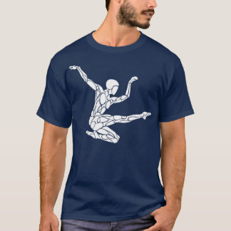 T-shirt Blancs en noir Jump Kick Dance pour Athlete Gymnas