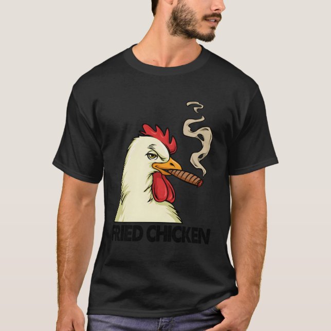 T-shirt Blancs Fumer Poulet Frit Poulet (Devant)