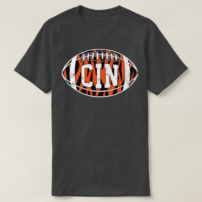 T-shirt Blancs rétro rayés CIN (Design devant)