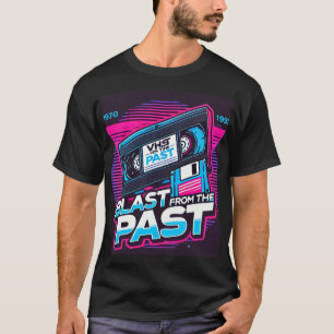 T-shirt Blast From the Past Retro VHS and Floppy Disk Grap
