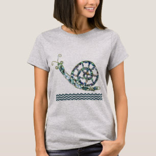 T - Shirt - blauer Stein-Schnecke