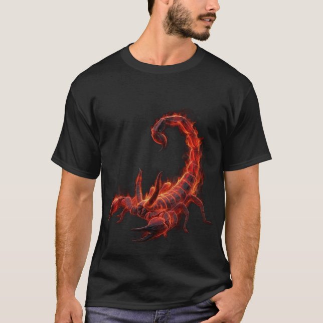 T-shirt Blazing Scorpion Mythical Creature Fantasy Art (Devant)