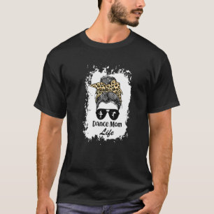 T-shirt Bleach Dance Maman Messy Bun Cheveux Leopard Danse