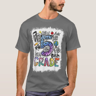 T-shirt Bleached 5th Grade Typography Fifth Grade Back To