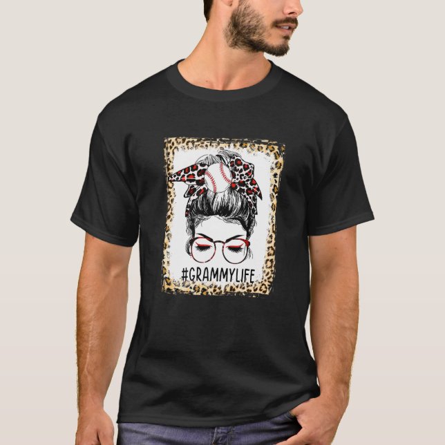 T-shirt Bleached Ball Grammy Messy Bun Jeu Jour Mères Da (Devant)