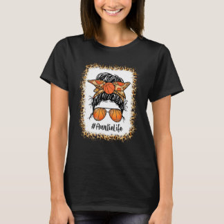 T-shirt Bleached Basketball Auntie Life Messy Bun Women Mo