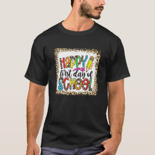 T-shirt Bleached Boho Heureux Premier Jour De L'École Prés