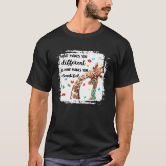 T-shirt Bleached Ce Qui Vous Fait Différent Maman Autisme