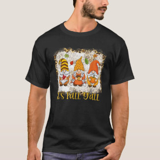T-shirt Bleached C'est Automne Y tous Gnome Citrouille Aut