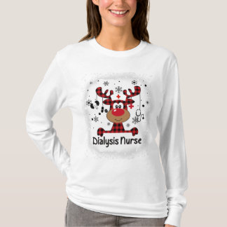 T-shirt Bleached Dialysis Nurse Life Reindeer Christmas 