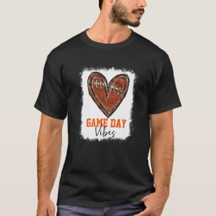 T-shirt Bleached Football Game Day Vibes Football Mom Game