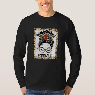 T-shirt Bleached Football Mamaw Messy Bun Jeu Mères