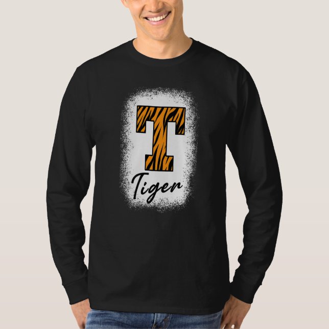 T-shirt Bleached Football Tigers School Sports Fan Team Sp (Devant)