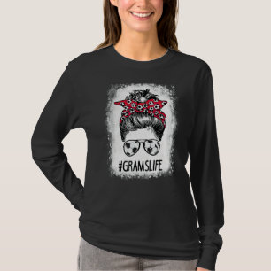 T-shirt Bleached Grams Life Soccer Tante Messy Bun Hair Mo