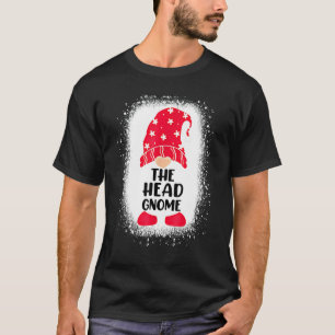 T-shirt Bleached Head Gnome Correspondant Noël De Famille